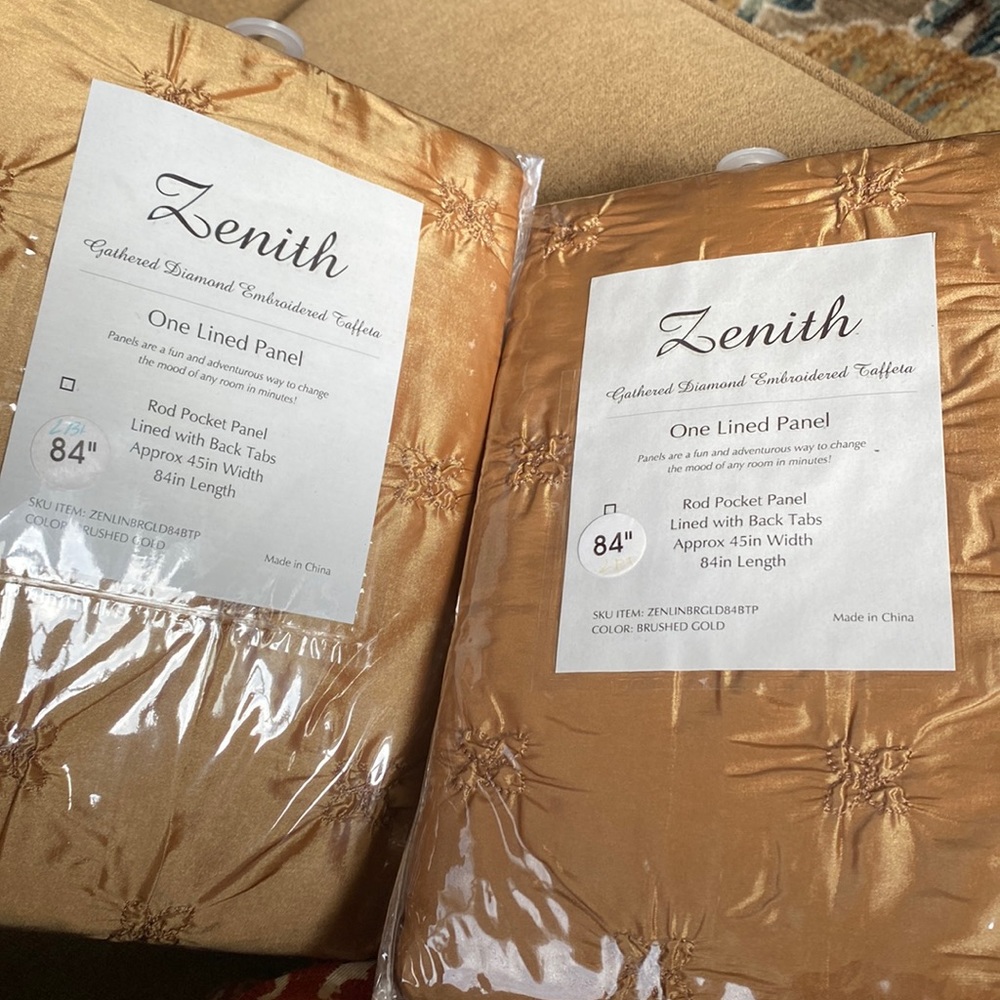 Zenith gold 84 inch curtains